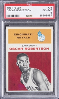 1961-62 Fleer #36 Oscar Robertson Rookie Card - PSA EX-MT 6
